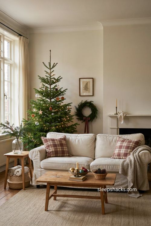 Easy Christmas decor ideas for a cozy living room 