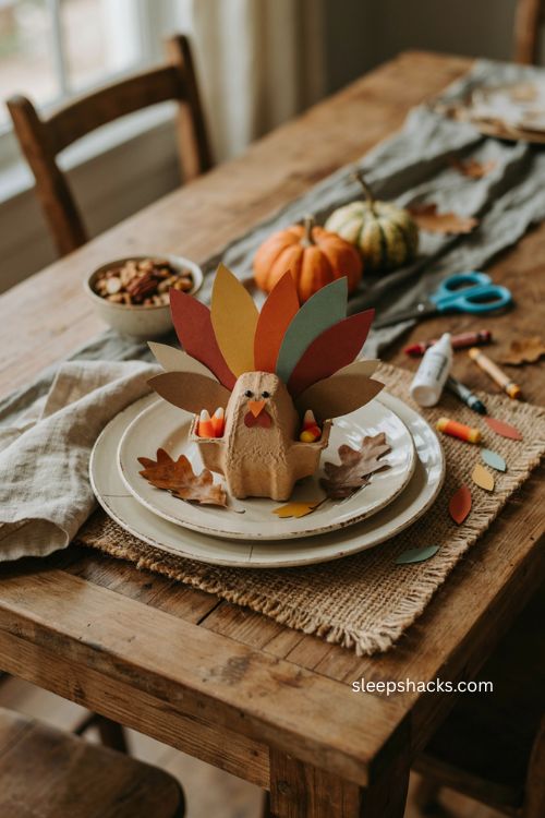 Egg carton gratitude turkey craft for preschoolers Thanksgiving