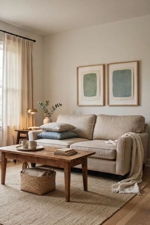 Elegant living room decor with stylish performance fabric sofa and durable everyday seating 