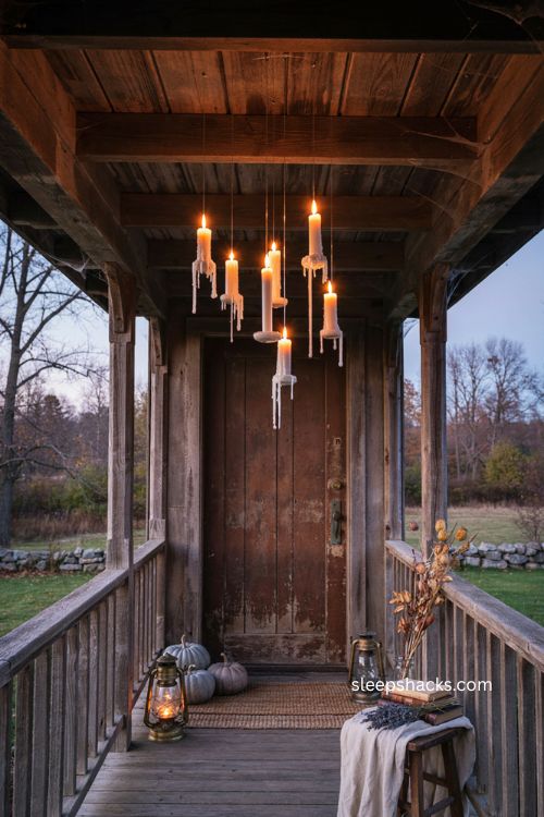 Faux wax drip floating candles for realistic cozy Halloween porch decor 