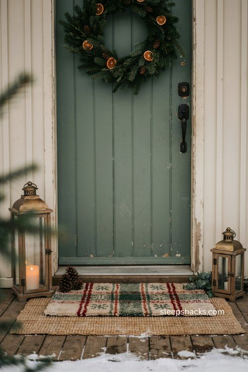 Festive Christmas doormat ideas for a farmhouse porch
