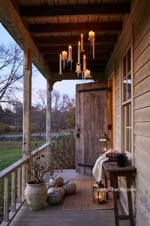 Floating candles and moody sound setup for an immersive Halloween porch 