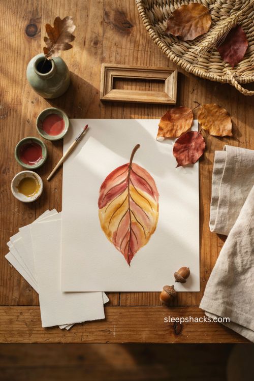 Footprint fall leaf keepsake art for baby's first Thanksgiving