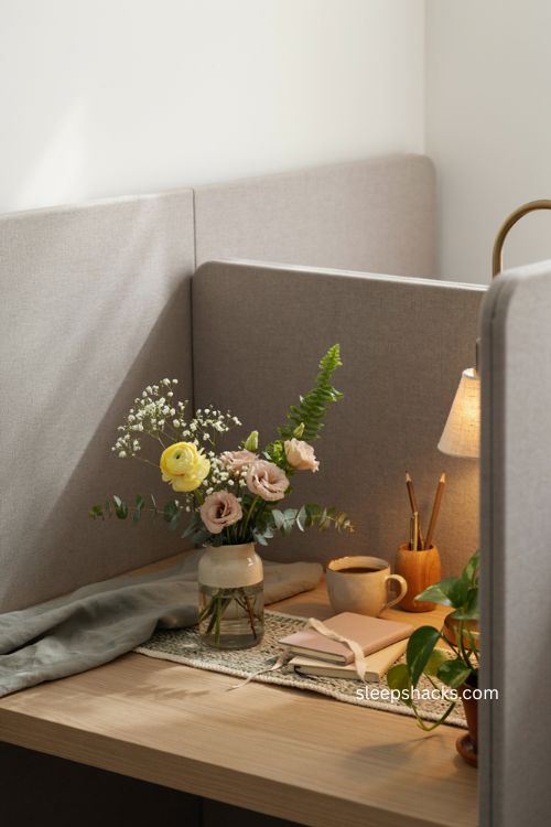 Fresh flower vase for cozy cubicle desk decor and office workspace 