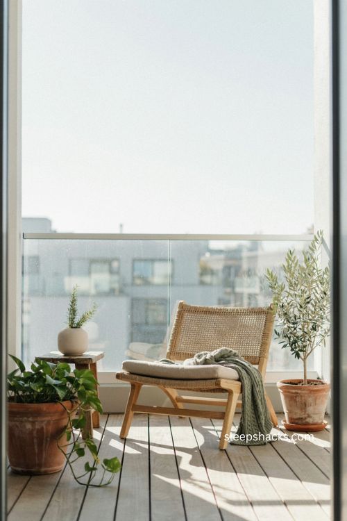 Frosted window film for bright private apartment balcony ideas 