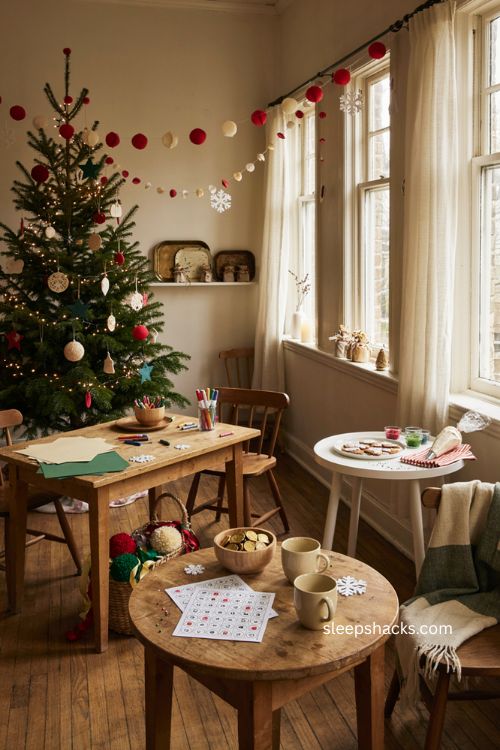 Christmas party ideas kids cozy holiday activity stations