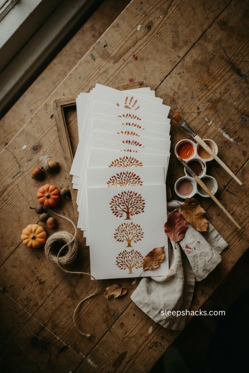 Growing family handprint Thanksgiving tradition keepsake 