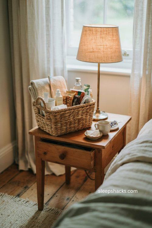 Guest room welcome basket ideas with thoughtful guest essentials