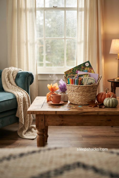Halloween boo basket ideas with puzzles board games coloring books and rainy day activities