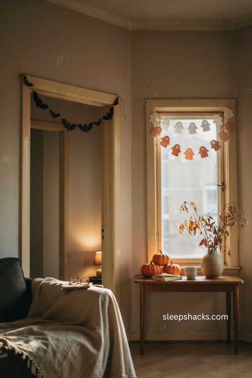 Halloween paper garlands for apartment doors and windows 