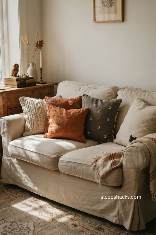 Halloween pillows for cozy living room seasonal decor