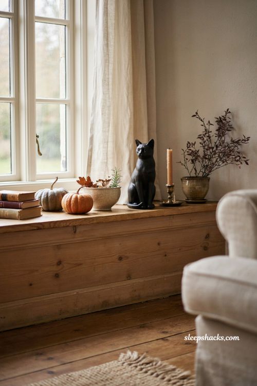 Hocus Pocus Halloween Decor black cat display ideas
