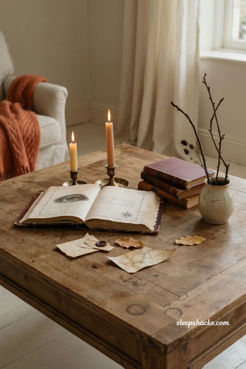 Hocus Pocus Halloween Decor open spellbook coffee table ideas
