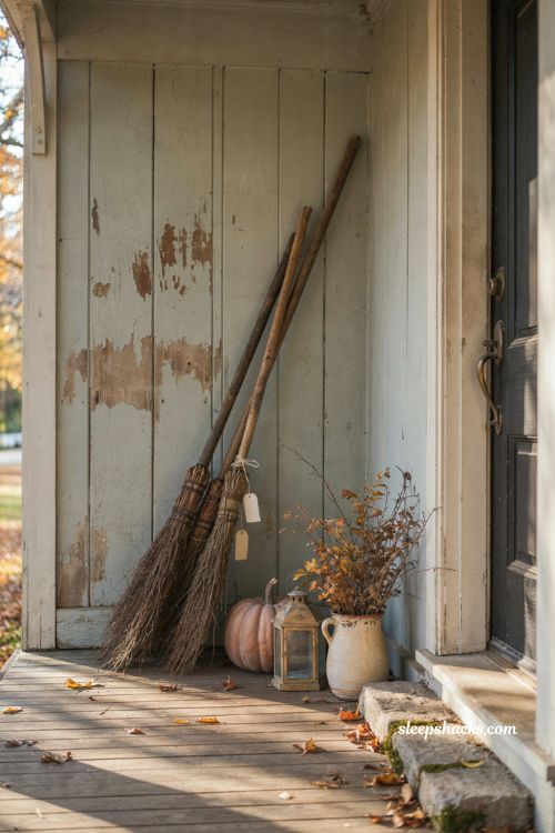 Hocus Pocus Halloween Decor witch broom porch ideas
