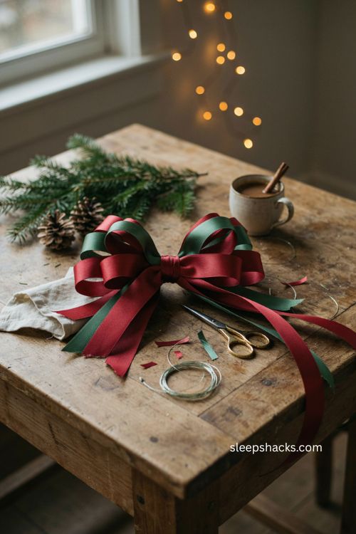 How to hide wire in Christmas bows diy 