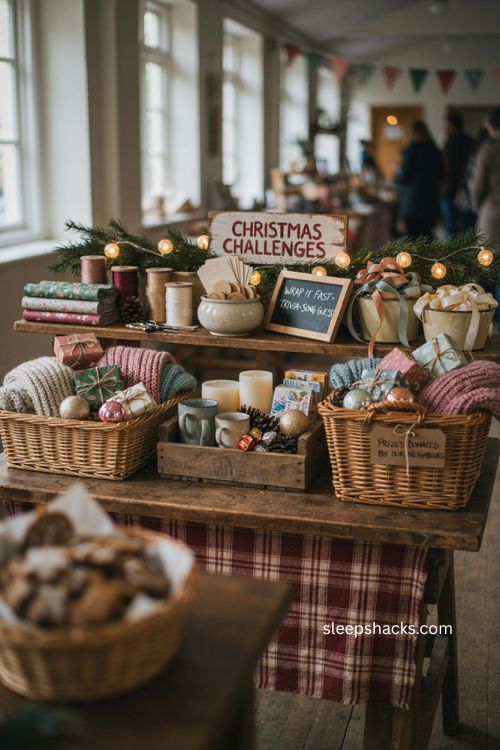 Interactive Christmas stall challenge ideas with games and donated prizes 