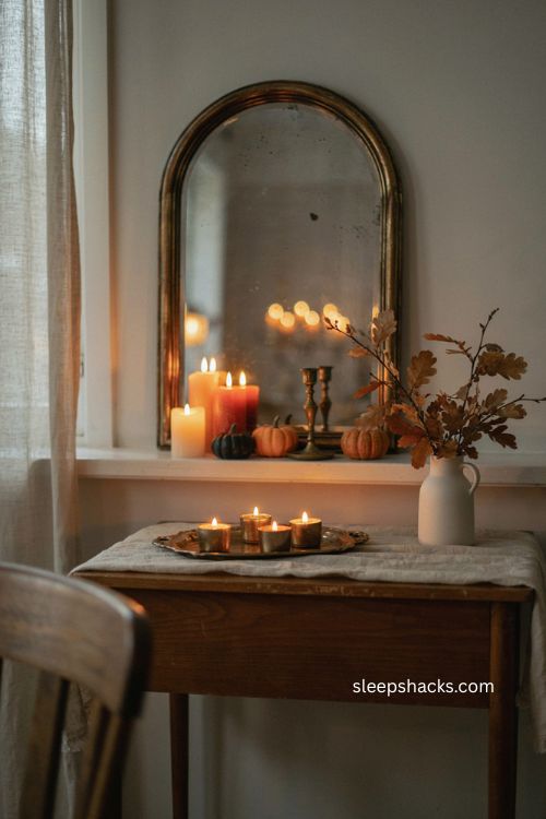 LED candle Halloween decor for a cozy small apartment 