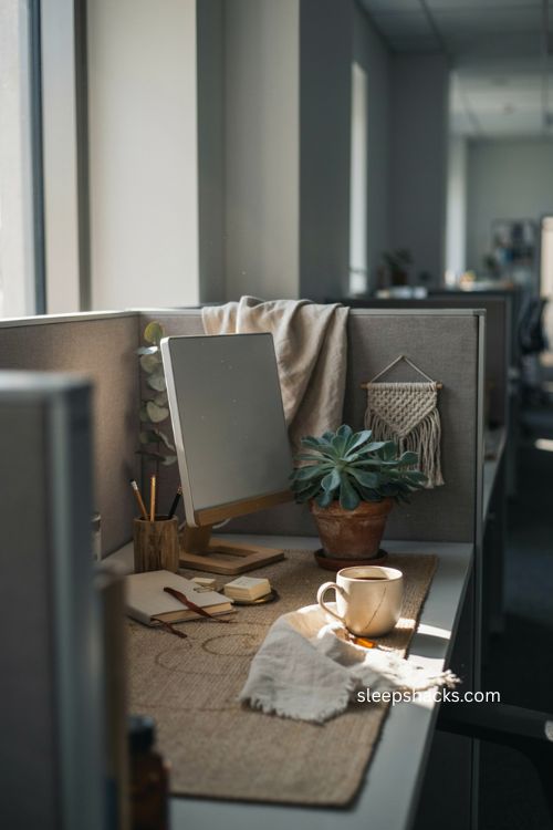 Low-maintenance desk plant for cozy cubicle office decor and workspace 