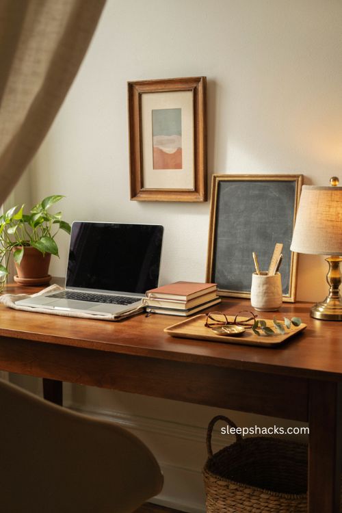 Motivational quote office desk decor ideas for work cozy workspace
