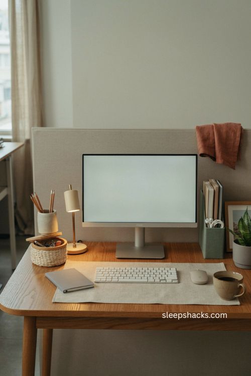 Multipurpose desk organizers for a cozy functional cubicle workspace