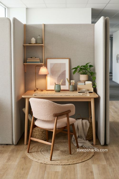 Office desk decor ideas for women with cozy accessories plants warm lighting and organized workspace
