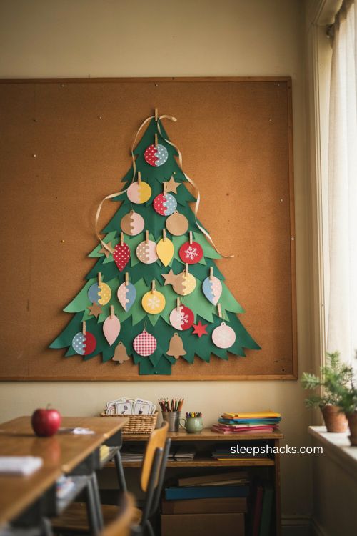 Ornament match up Christmas bulletin board ideas for an interactive classroom 