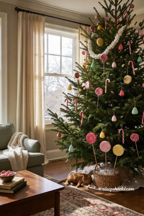 Oversized lollipop candyland Christmas tree ideas