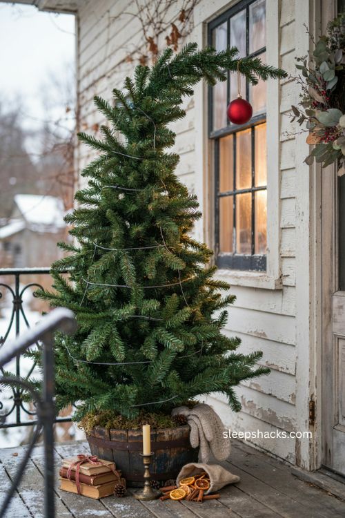 Oversized outdoor diy grinch christmas tree porch decor 