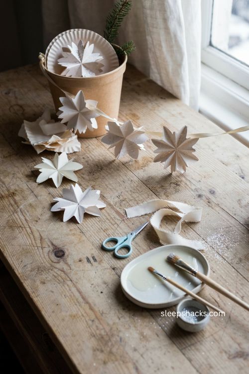 Paper plate snowflake Christmas craft for toddlers with simple handmade winter decorations 