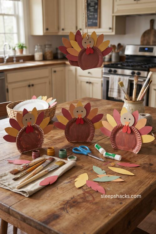 Paper plate turkey craft for preschoolers Thanksgiving kids activity