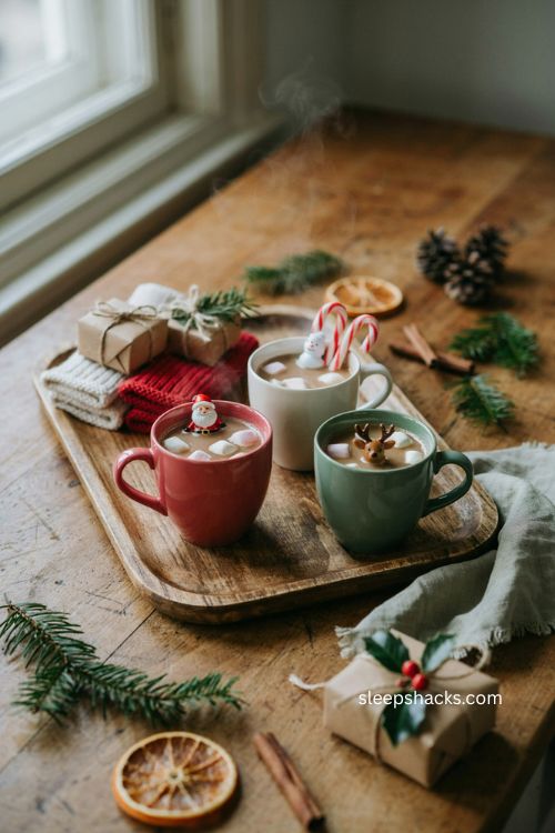 Peekaboo Christmas mugs with hidden snowman Santa and reindeer figurine surprises 