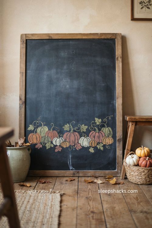 Pumpkin patch chalkboard ideas for cozy family fall decor 
