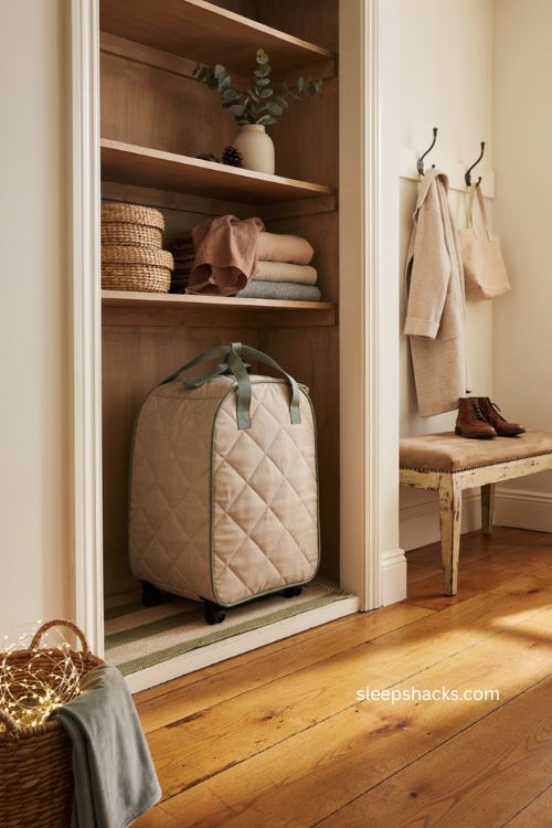Quilted rolling Christmas tree storage bag for easy organization 