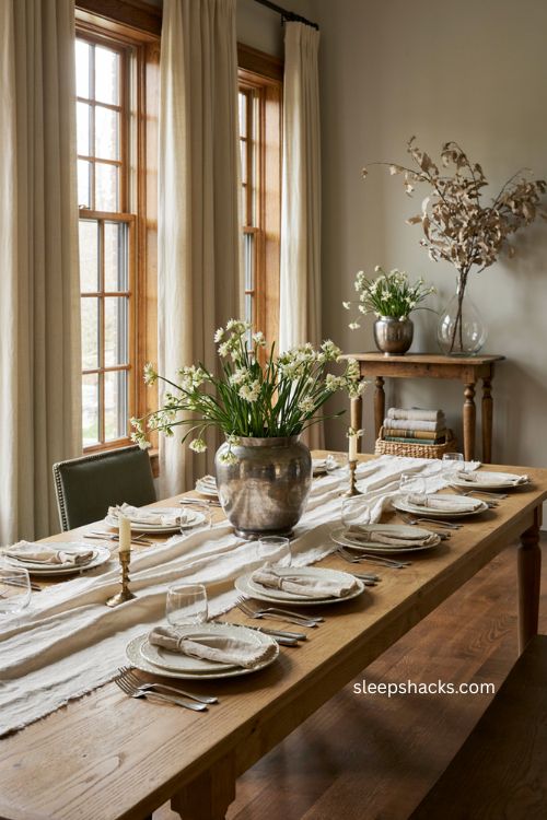 Ralph Lauren Thanksgiving greenery paperwhites silver cachepot dried birch branches 