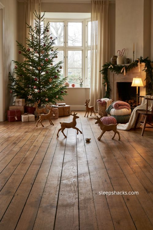 Reindeer relay race Christmas party ideas kids holiday game