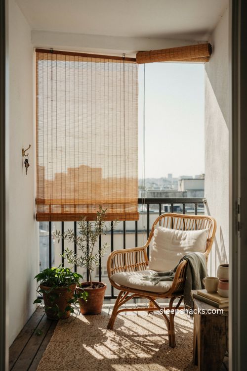Roll up bamboo shades for stylish balcony privacy and shade 