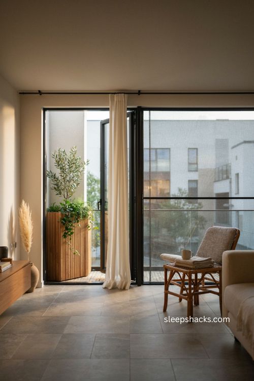 Screened modern balcony ideas for cozy bug free evenings with greenery