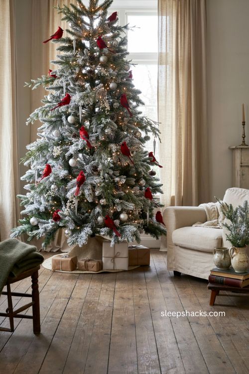 Silver and white Christmas ball ornaments creating a sparkling elegant holiday tree 