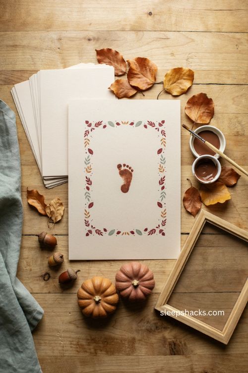 Sweeter than pie footprint printable keepsake for baby's first Thanksgiving 