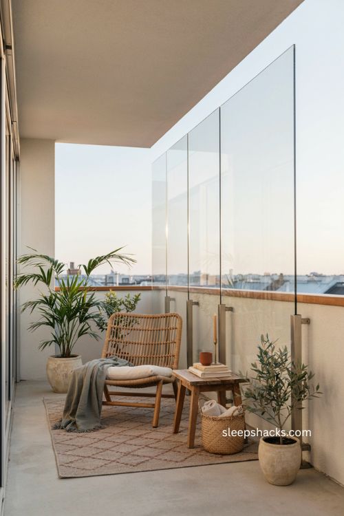 Taller glass balcony railing for privacy without losing the view 