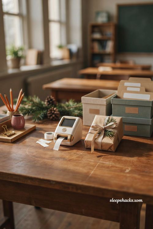Teacher Christmas gift label maker classroom organization gift idea