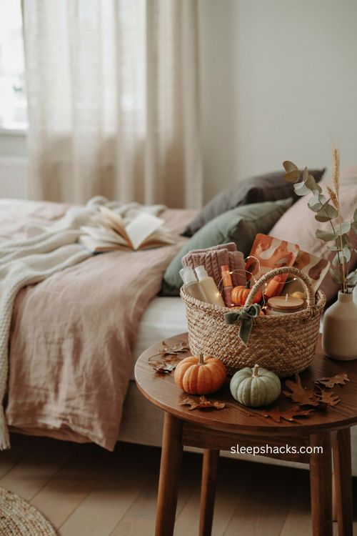 Teen Halloween boo basket ideas with self care snacks cozy socks and room decor 