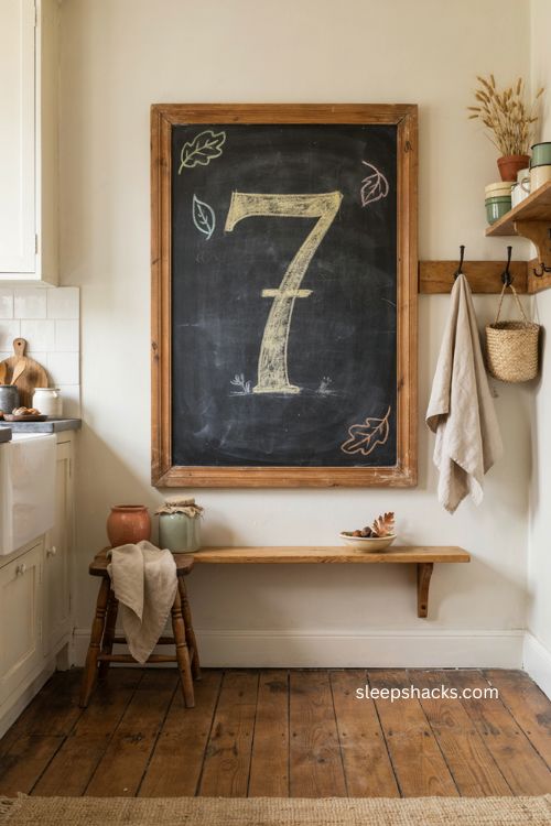 Thanksgiving countdown chalkboard tracker for cozy family kitchen decor 