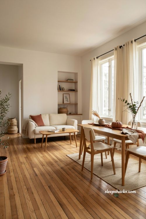 Thanksgiving seating ideas for small space with benches stools and floor cushions
