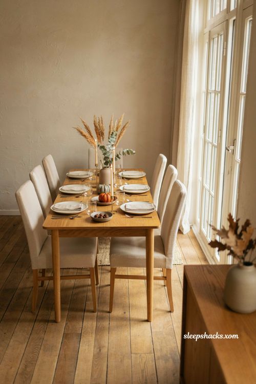 Thanksgiving set up ideas for small space with intimate dining table