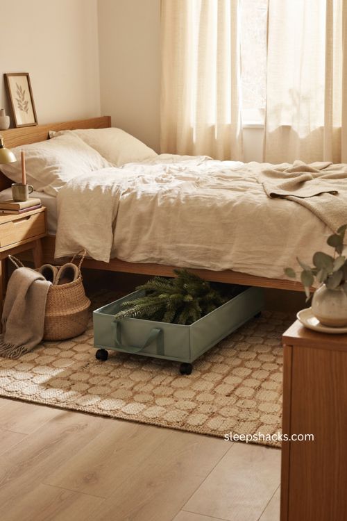 Under the bed Christmas tree storage ideas for small apartments