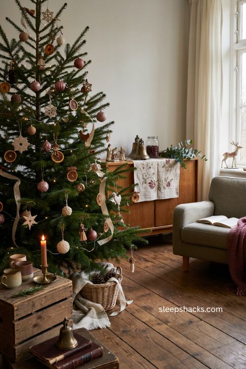Unique christmas decor ideas with vintage handmade holiday accents