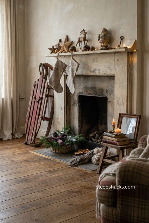 Warm Christmas decor with nostalgic vintage keepsakes and personal holiday touches 