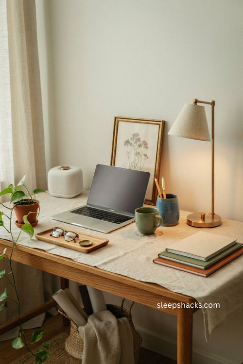 White noise sound machine for cozy office desk decor 