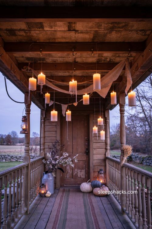 Wind resistant floating candles for a cozy exposed Halloween porch display 